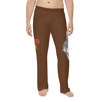 Men's Pajama Pants: Wolves Brown