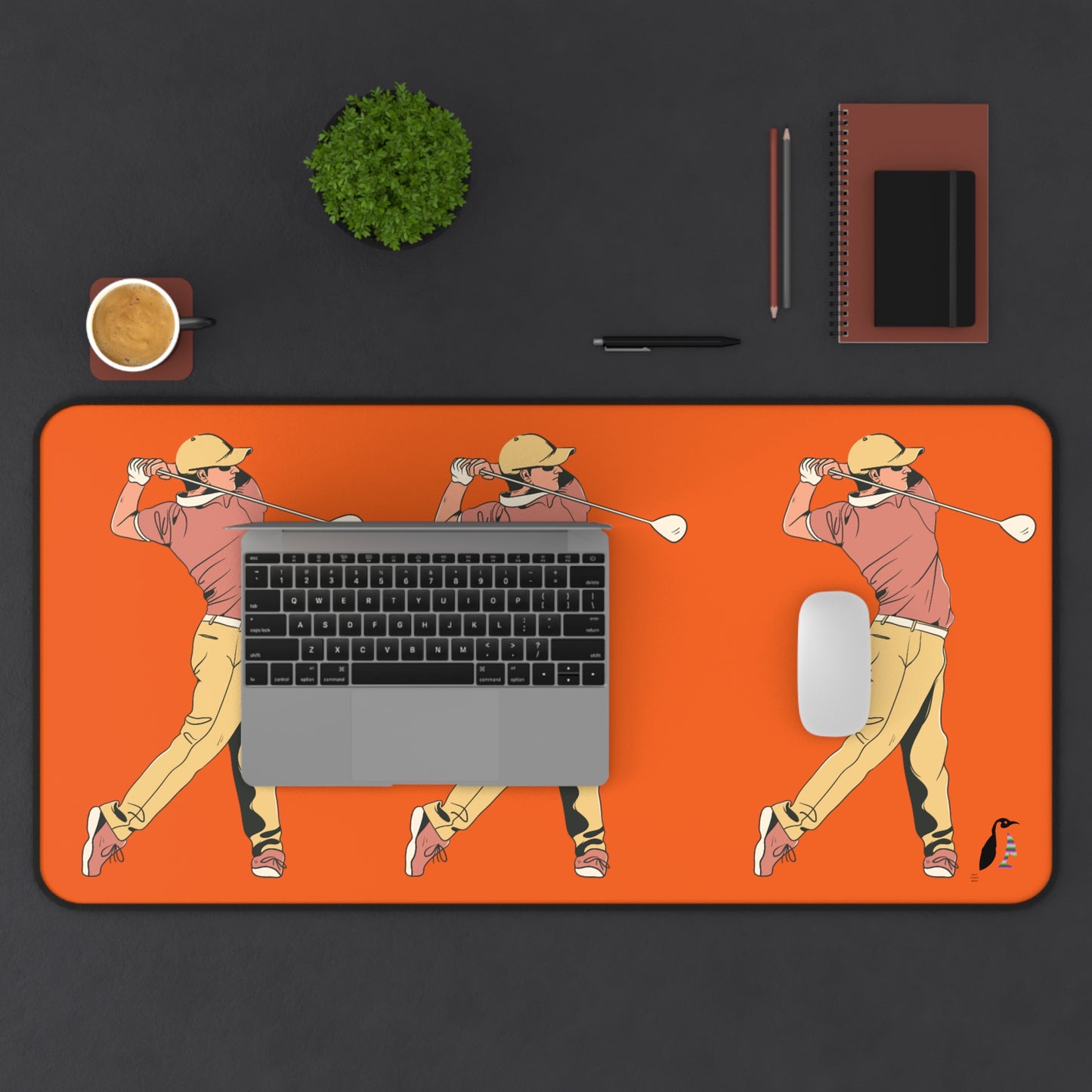 Desk Mat: Golf Orange