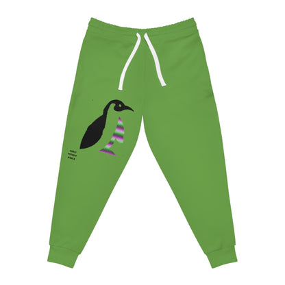 Athletic Joggers: Crazy Penguin World Logo Green