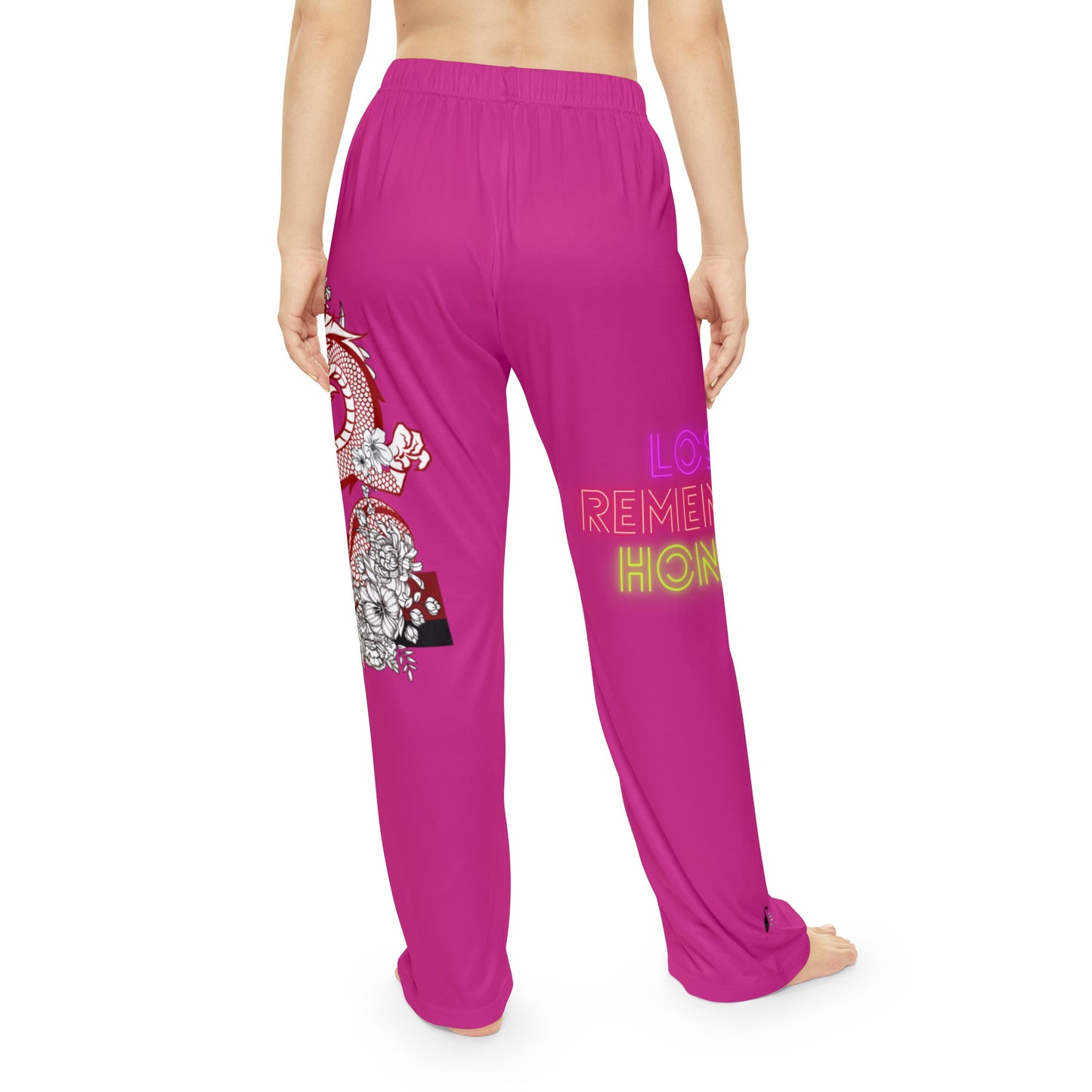 Women's Pajama Pants: Dragons Pink