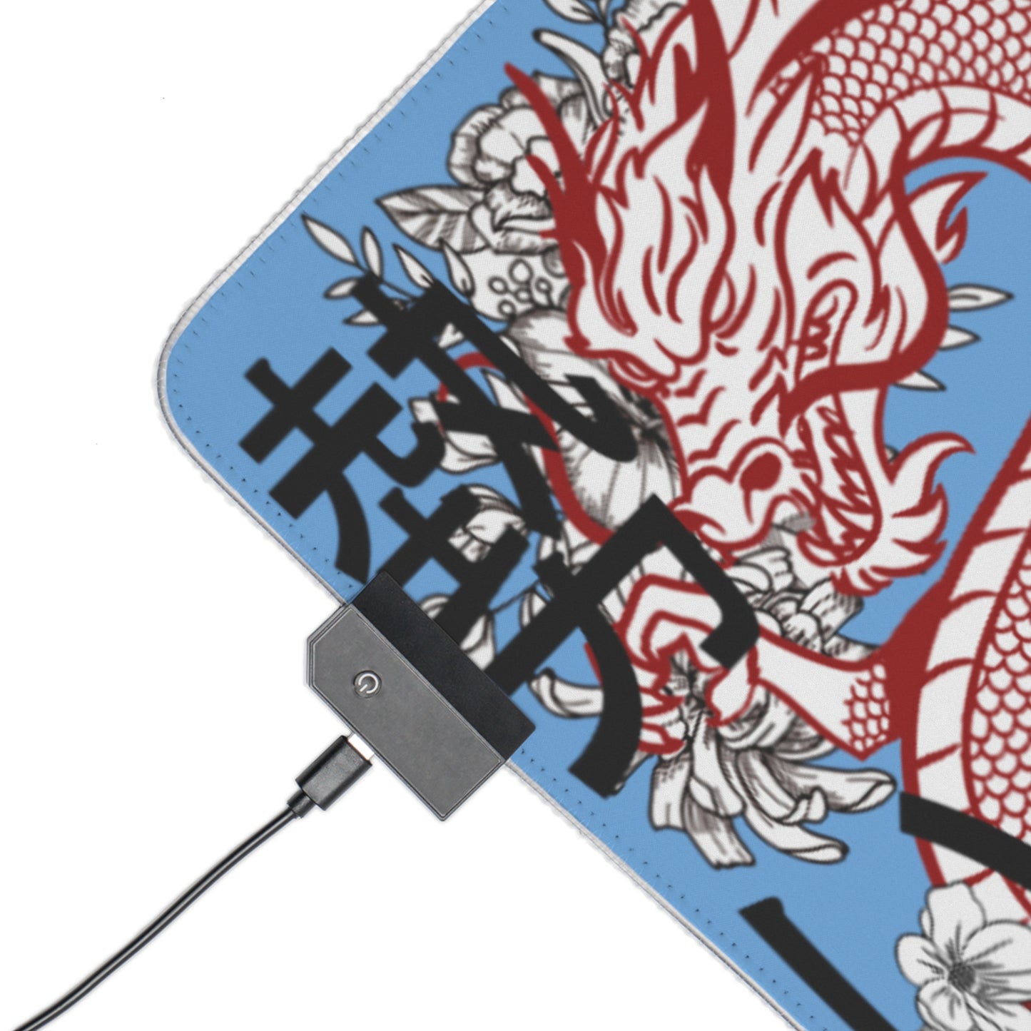 LED Gaming Mouse Pad: Dragons Lite Blue