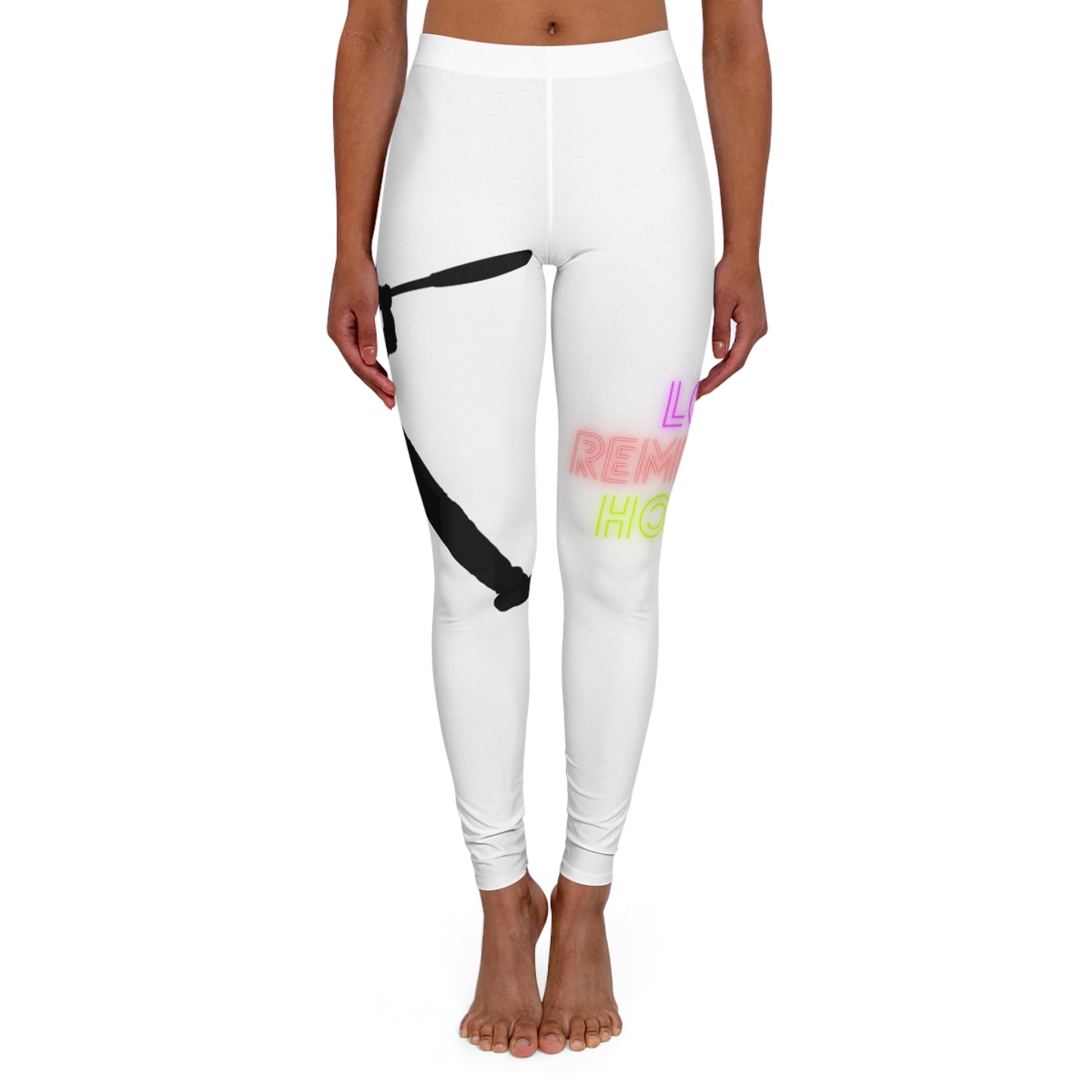 Women's Spandex Leggings: Baseball White