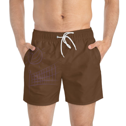 Swim Trunks: Volleyball Brown