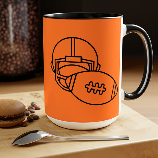 Two-Tone Coffee Mugs, 15oz: Football Crusta