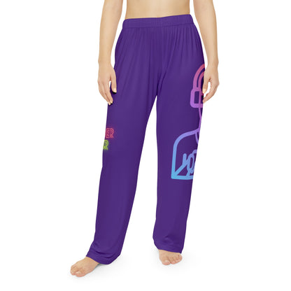 Pambabaeng Pajama Pants: Gaming Purple 