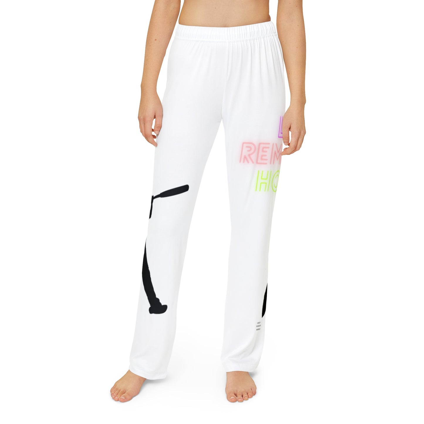 Kids Pajama Pants: Baseball White