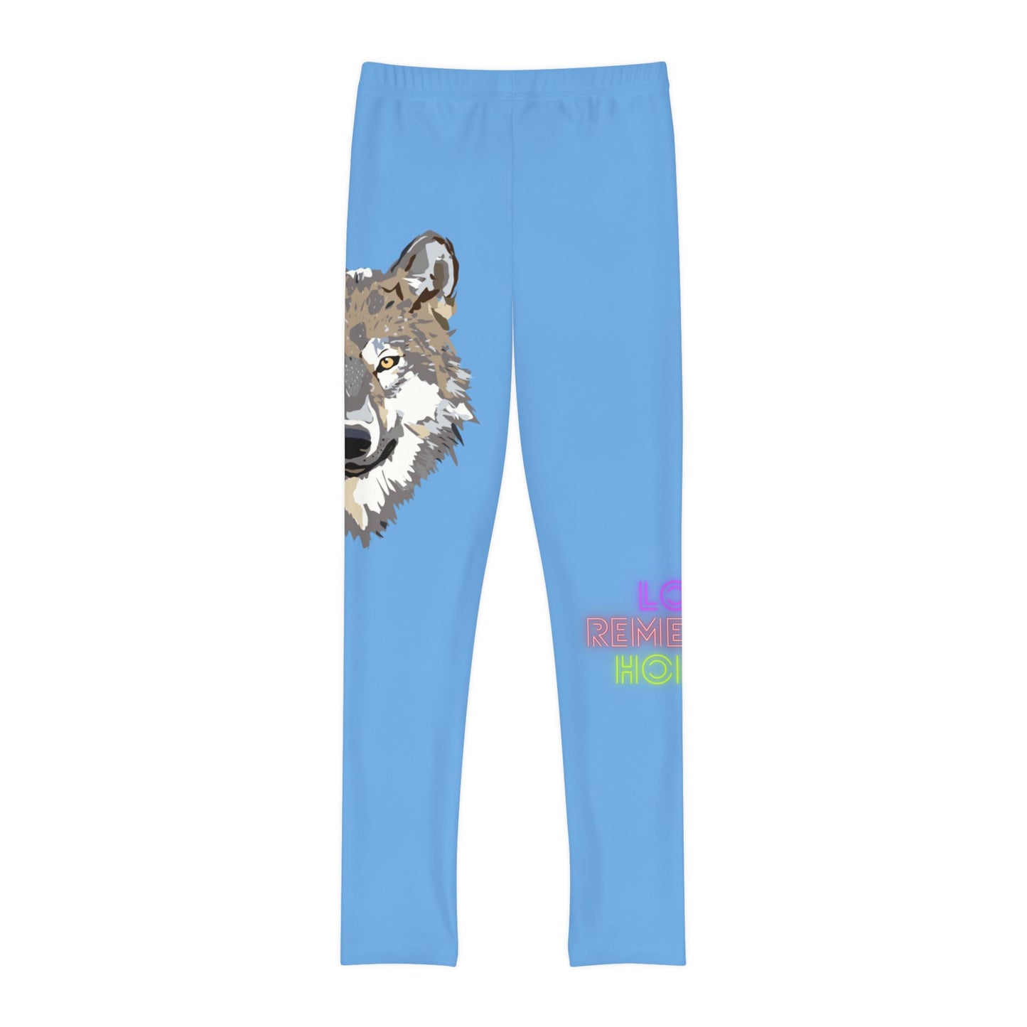 Youth Full-Length Leggings: Wolves Lite Blue