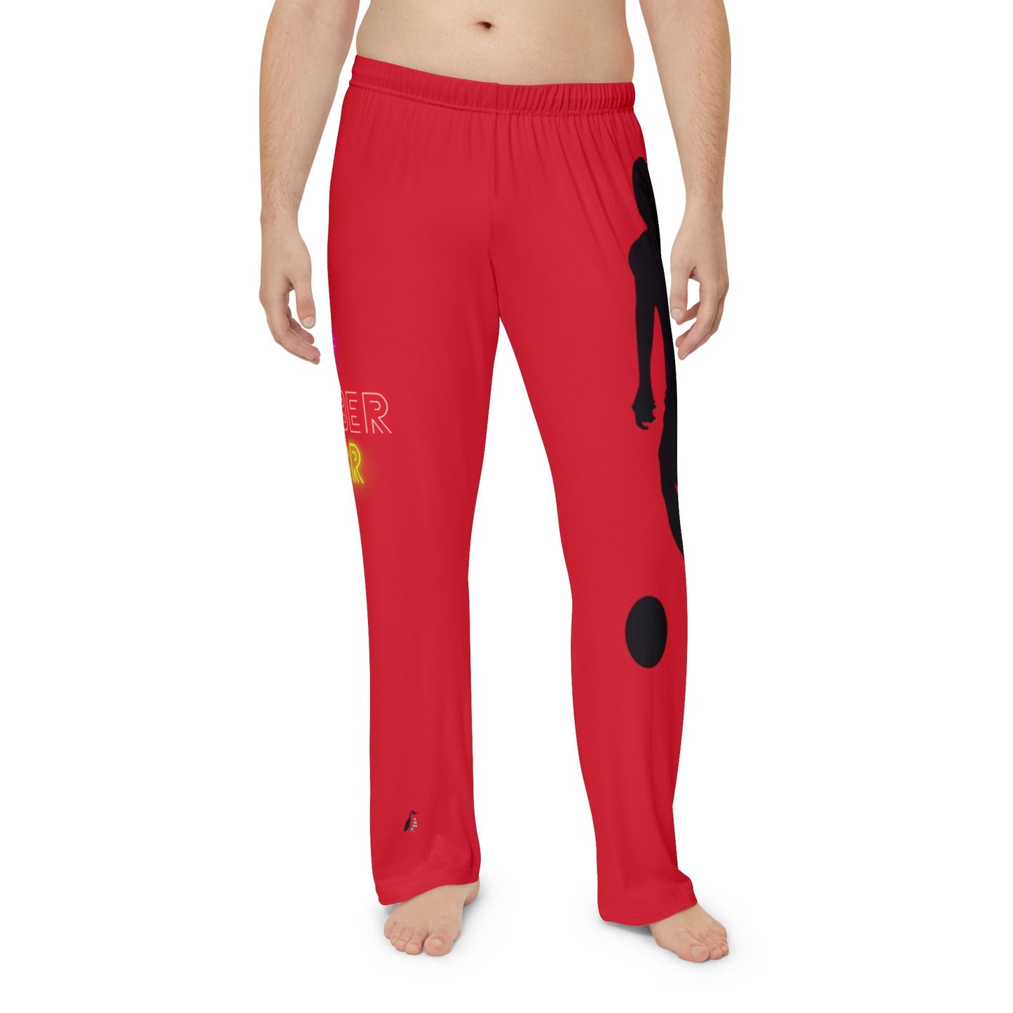 Men's Pajama Pants: Soccer Dark Red