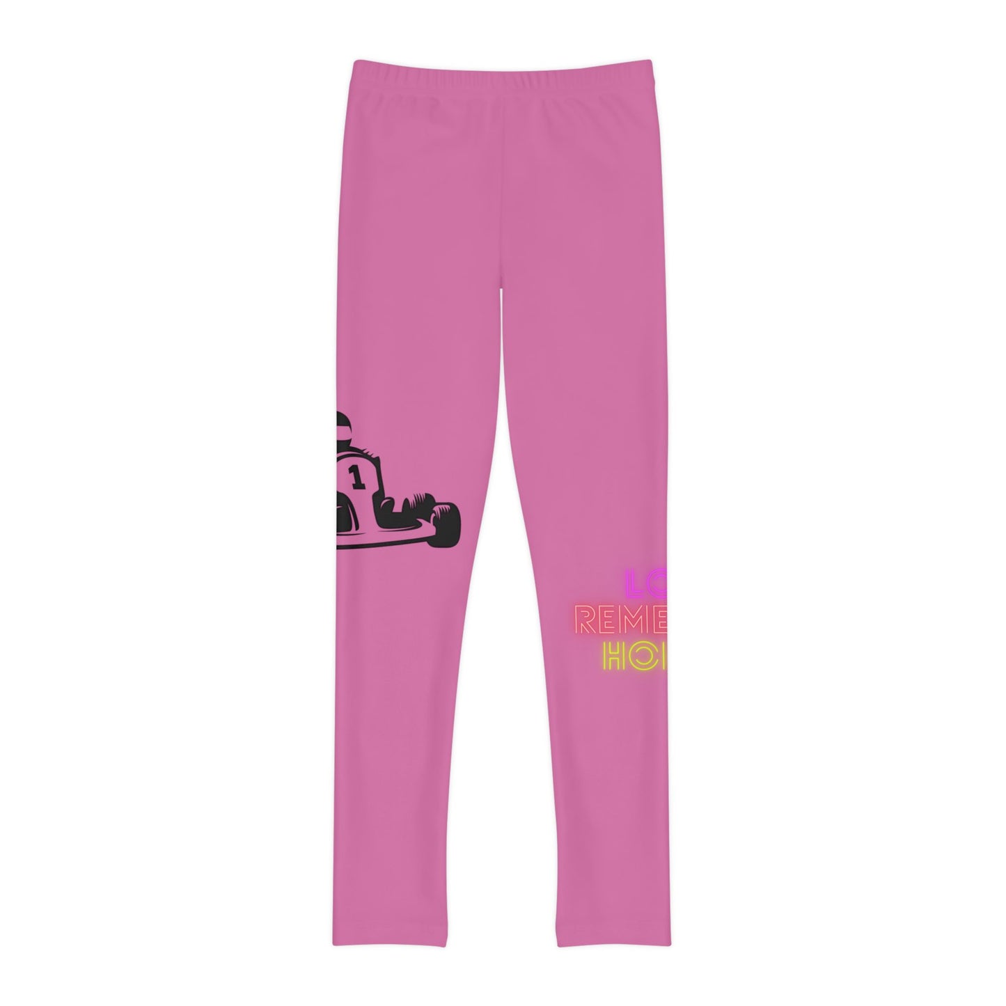 Youth Full-Length Leggings: Racing Lite Pink