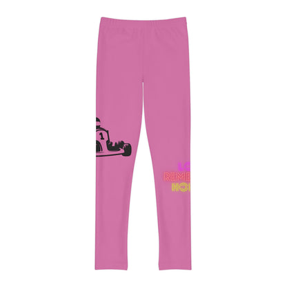 Youth Full-Length Leggings: Racing Lite Pink