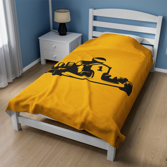 Velveteen Plush Blanket: Racing Yellow