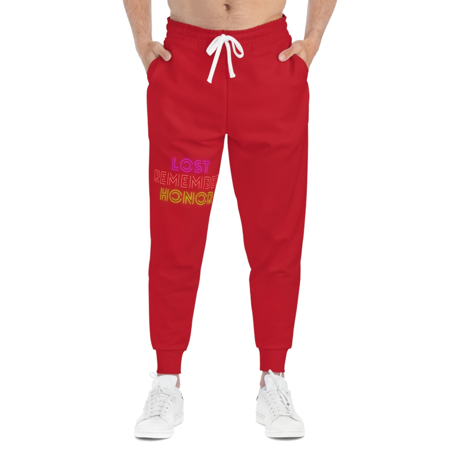 Athletic Joggers: Lost Remember Honor Dark Red