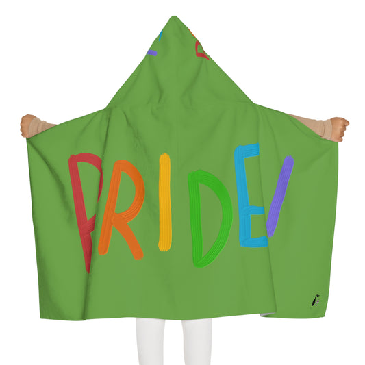Youth Hooded Towel: LGBTQ Pride Green