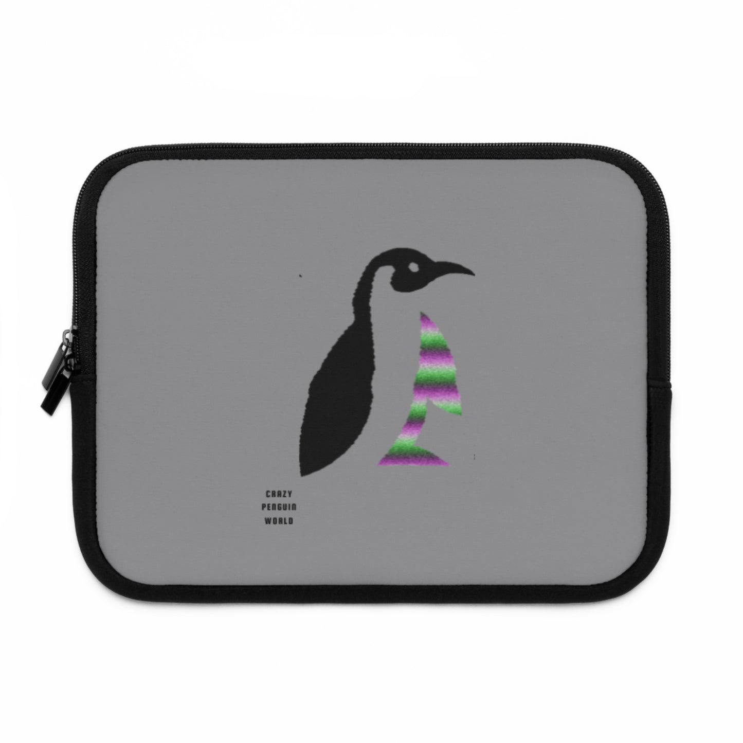 Laptop Sleeve: Crazy Penguin World Logo Grey