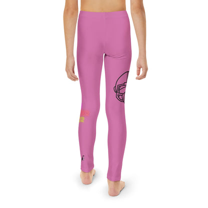 Youth Full-Length Leggings: Football Lite Pink