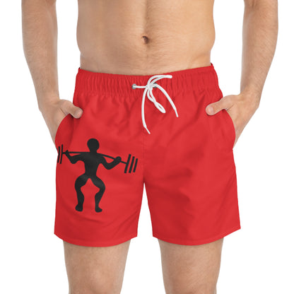 Swim Trunks: Weightlifting Red