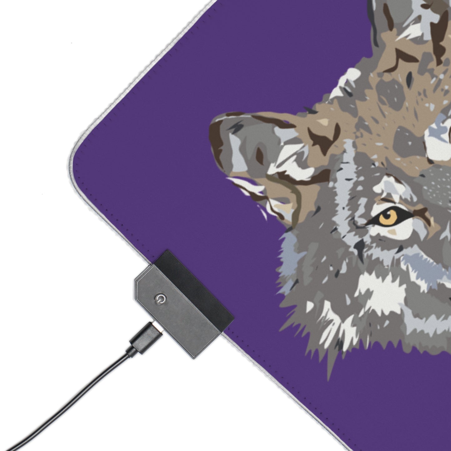 LED Gaming Mouse Pad: Wolves Purple