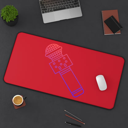 Desk Mat: Music Dark Red