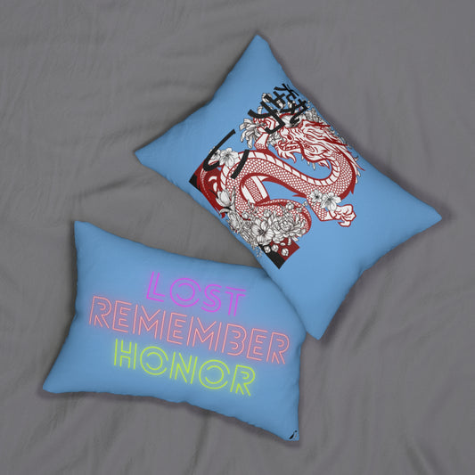 Spun Polyester Lumbar Pillow: Dragons Lite Blue