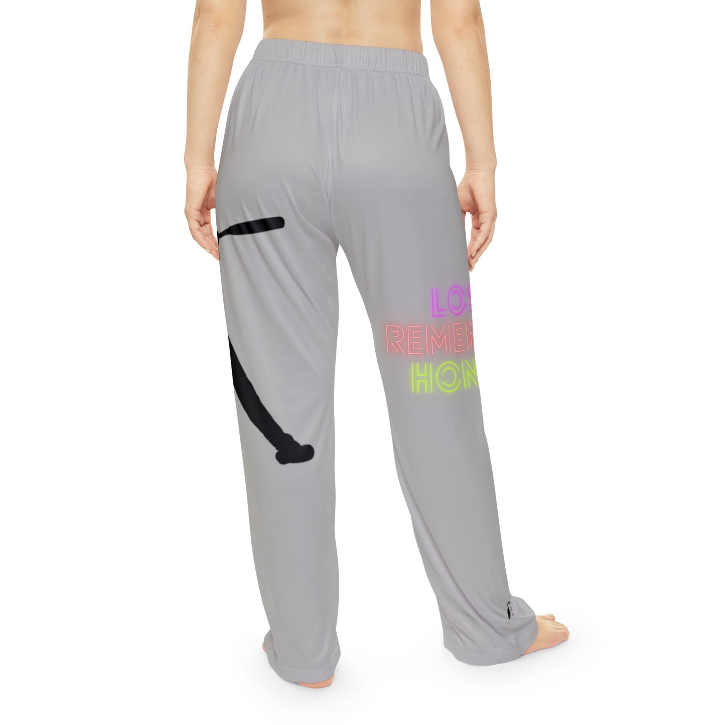 Pambabaeng Pajama Pants: Baseball Lite Gray 