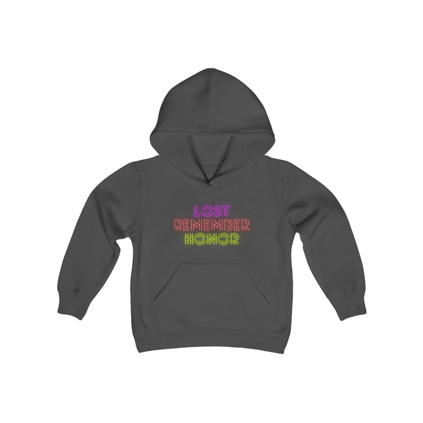 Youth Heavy Blend Hooded Sweatshirt: Lost Remember Honor 