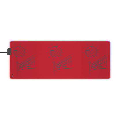 LED Gaming Mouse Pad: Volleyball Dark Red