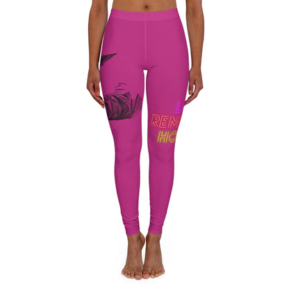 Women's Spandex Leggings: Writing Pink