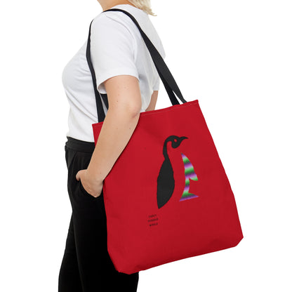 Tote Bag: Crazy Penguin World Logo Dark Red