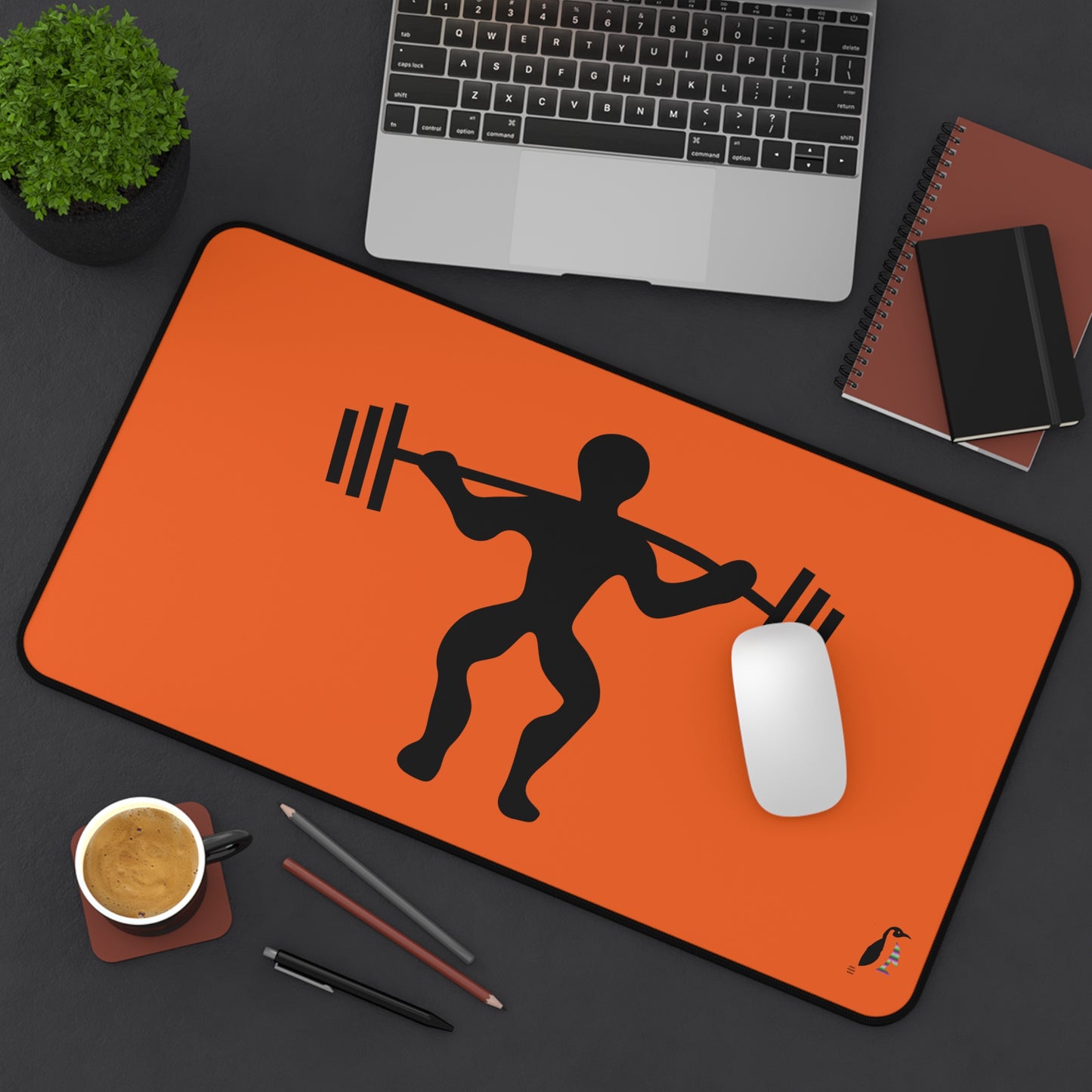 Desk Mat: Weightlifting Orange