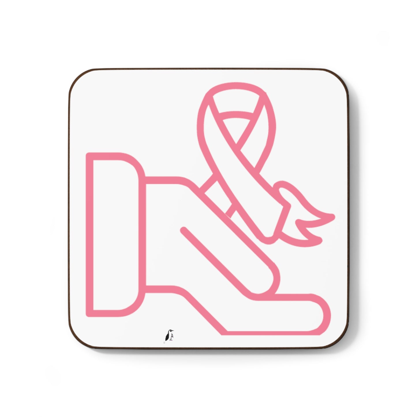 Hardboard Back Coaster: Fight Cancer White