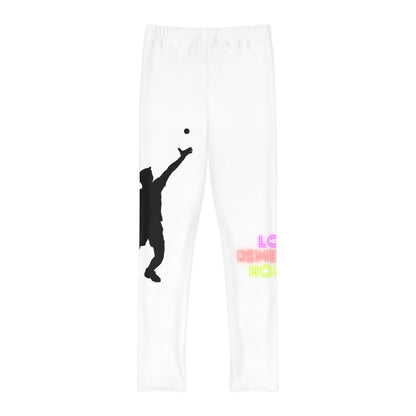 Youth Full-Length Leggings: Tennis White