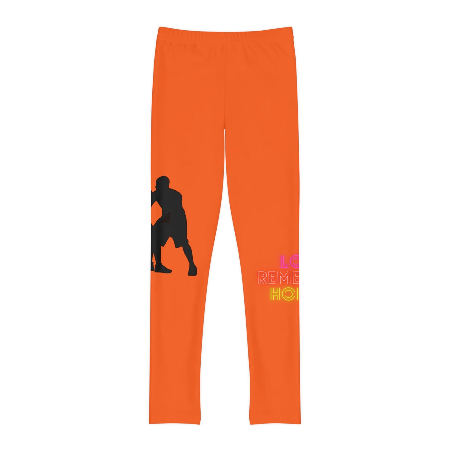 Youth Full-Length Leggings: Basketball Orange