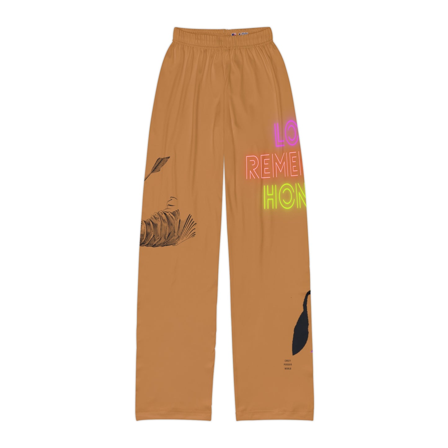 Kids Pajama Pants: Writing Lite Brown