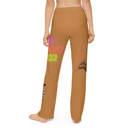 Kids Pajama Pants: Writing Lite Brown