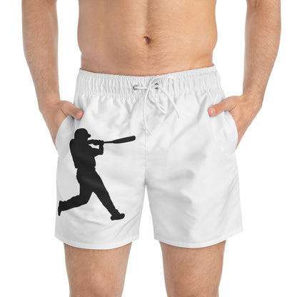 Swim Trunks: Baseball White