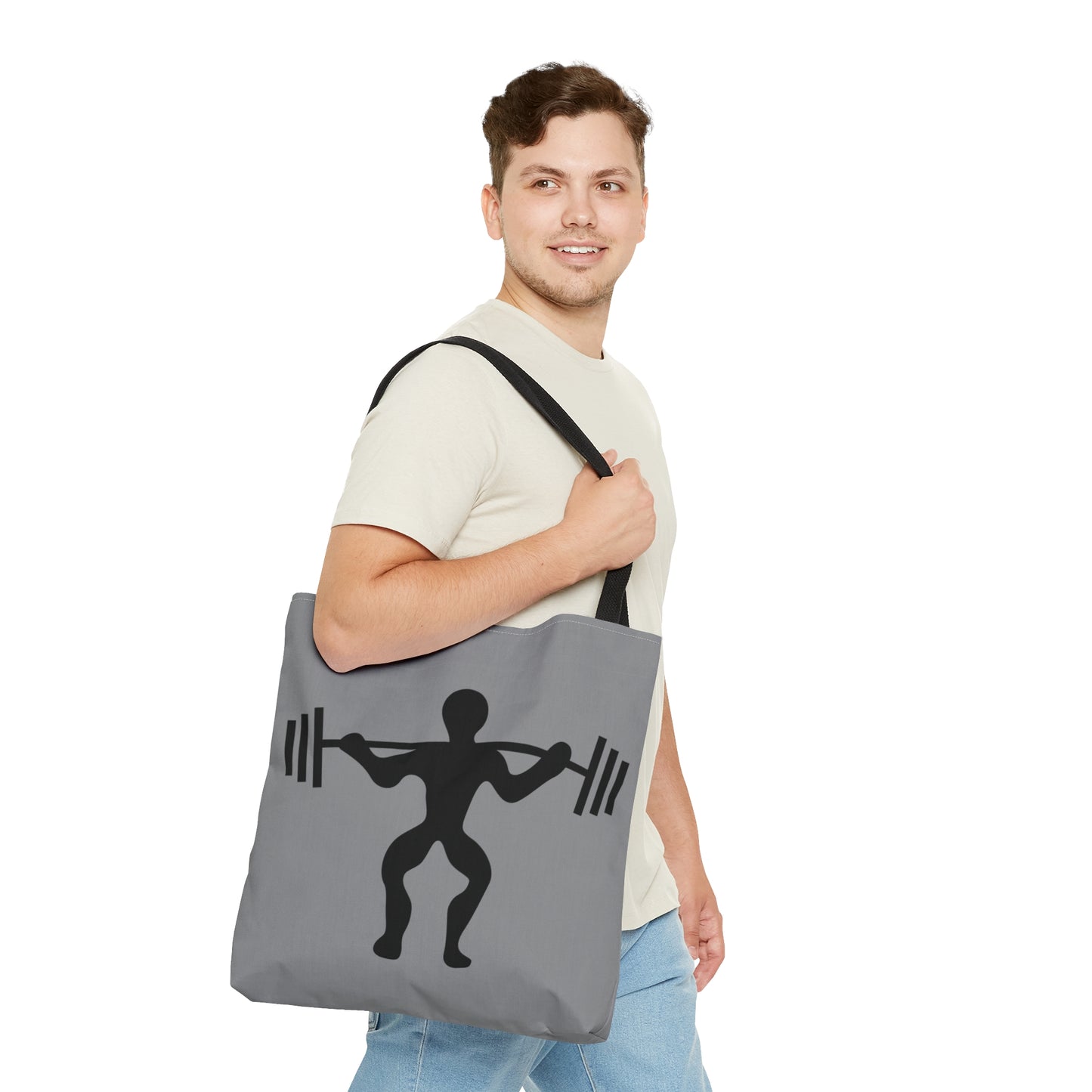 Tote Bag: Weightlifting Grey