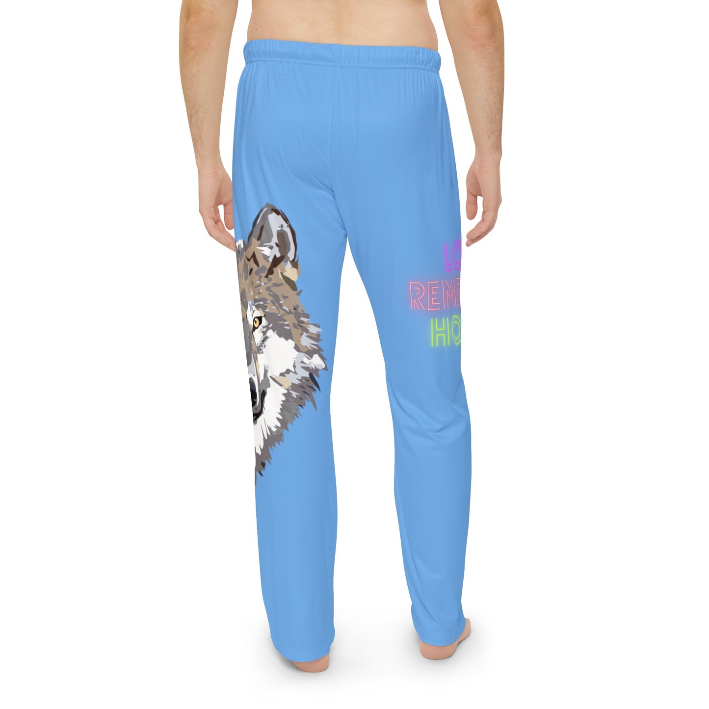 Men's Pajama Pants: Wolves Lite Blue