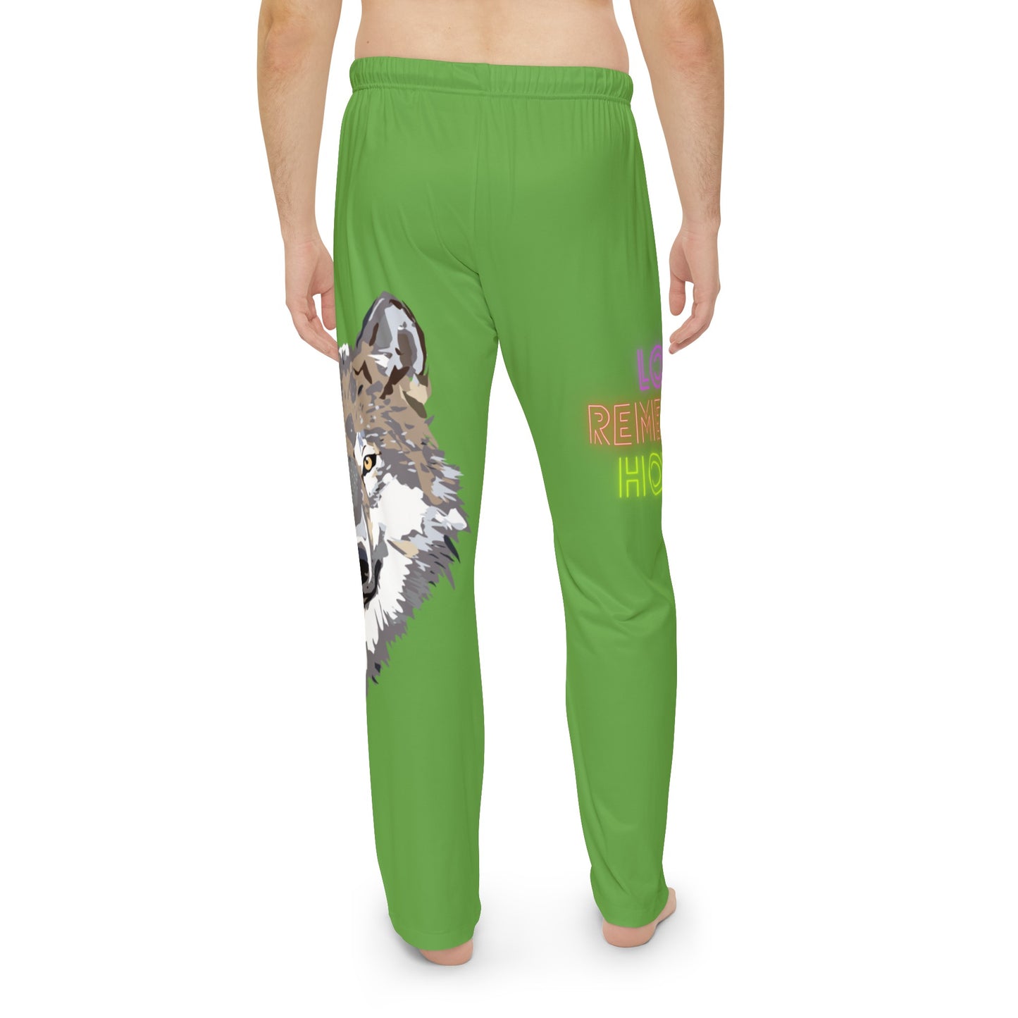 Men's Pajama Pants: Wolves Green