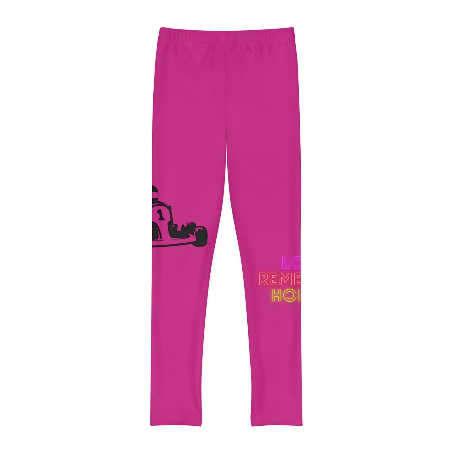 Youth Full-Length Leggings: Racing Pink