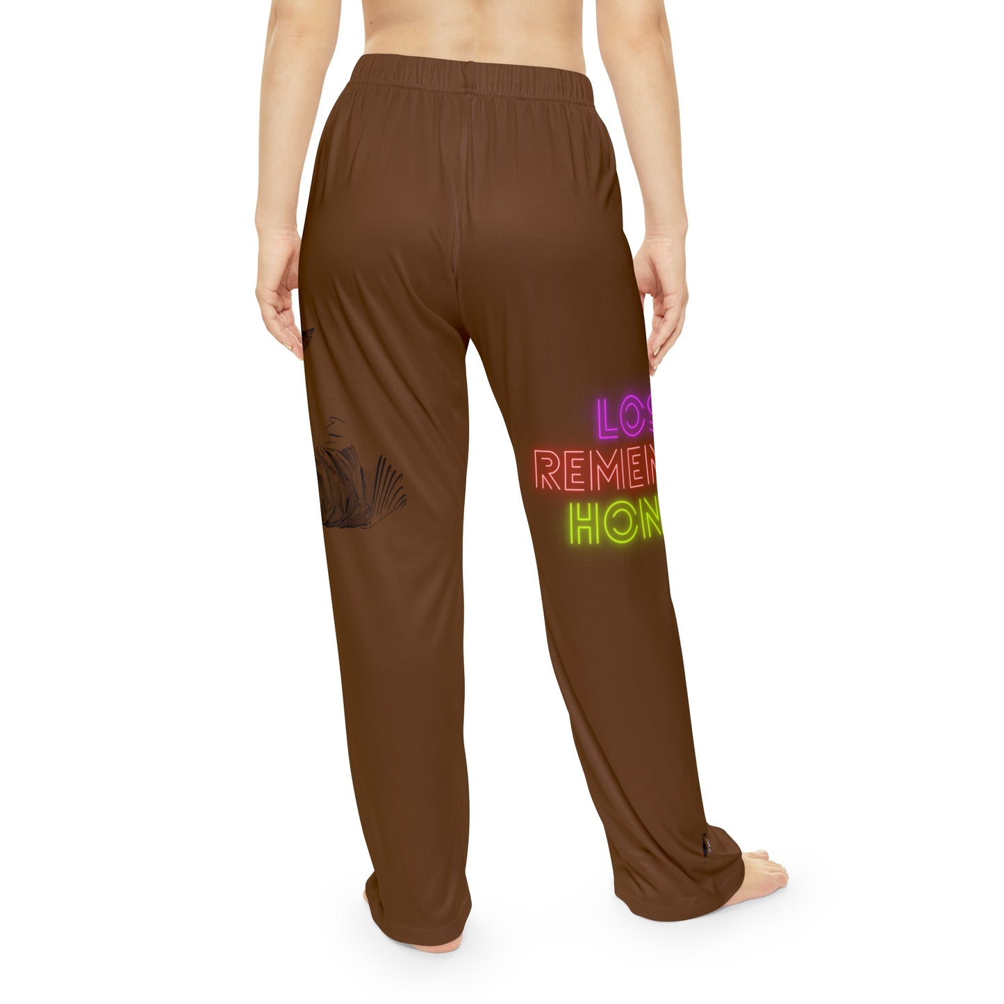 Women's Pajama Pants: Writing Brown