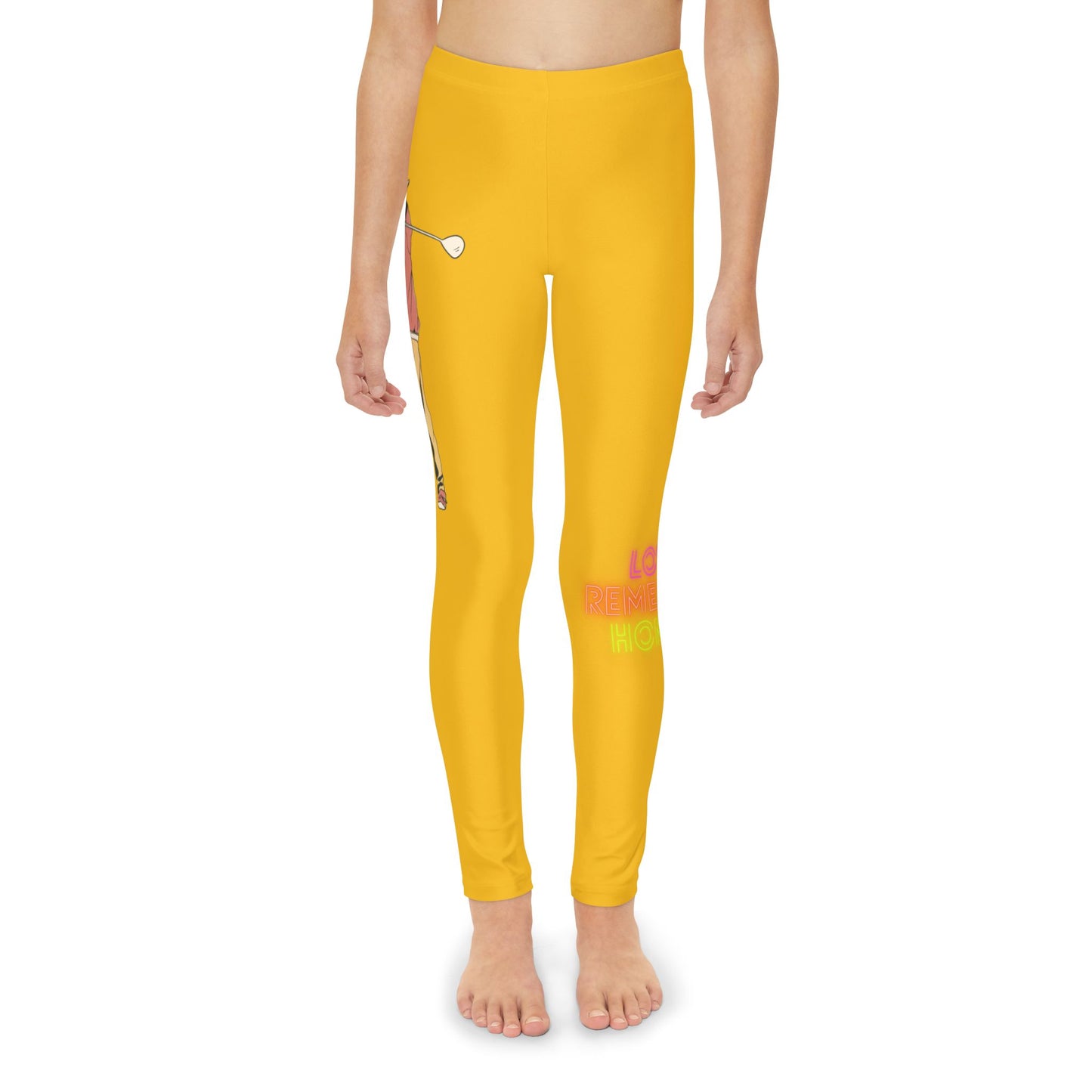 Youth Full-Length Leggings: Golf Yellow