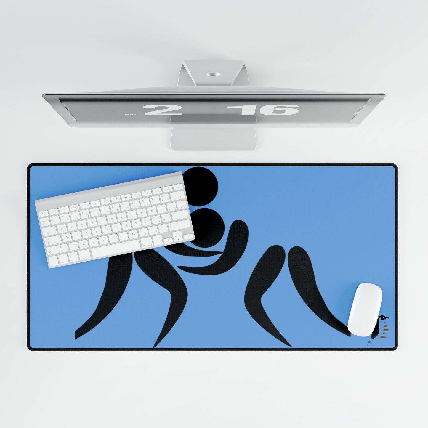 Desk Mats: Wrestling Lite Blue