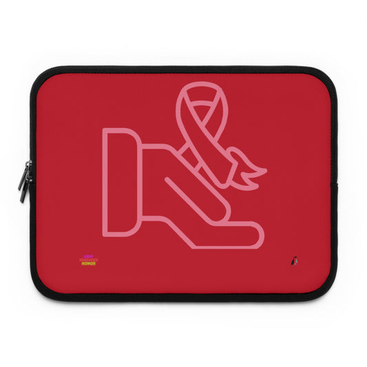 Laptop Sleeve: Fight Cancer Dark Red