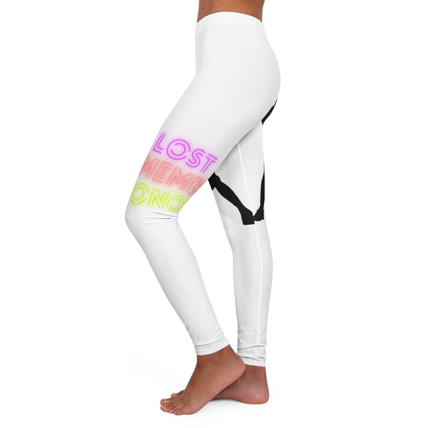 Women's Spandex Leggings: Basketball White