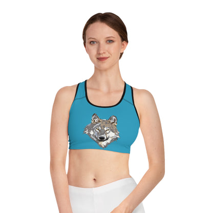 Sports Bra: Wolves Turquoise