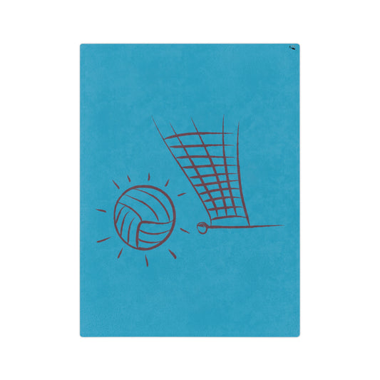 Velveteen Minky Blanket: Volleyball Turquoise