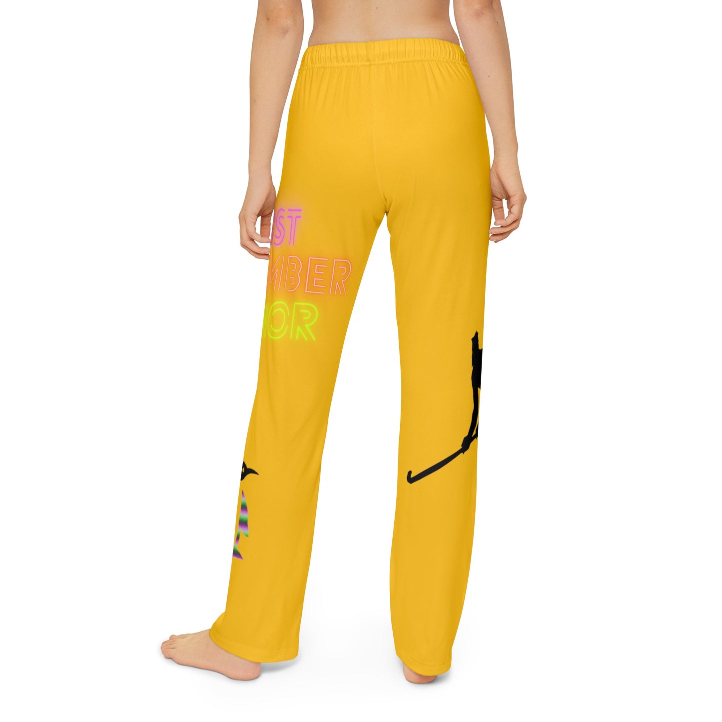 Kids Pajama Pants: Hockey Yellow