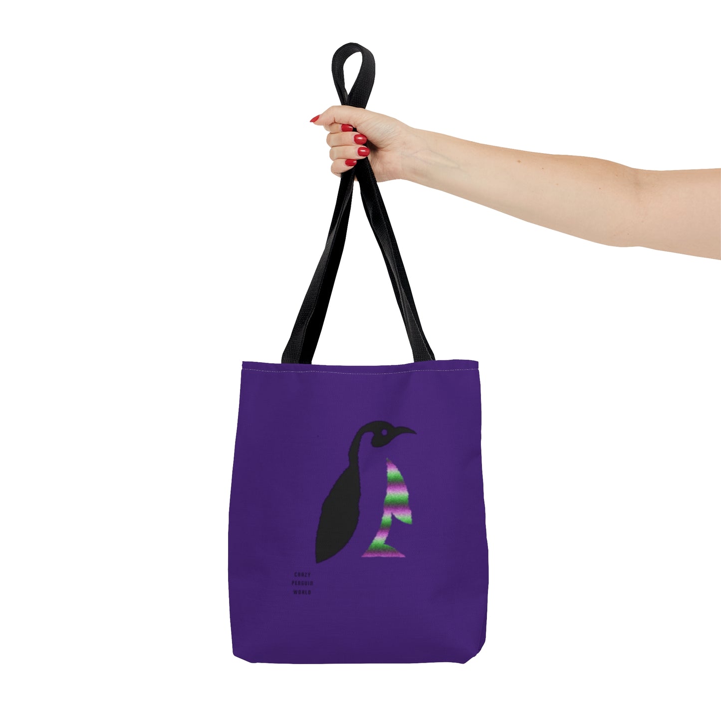 Tote Bag: Crazy Penguin World Logo Purple