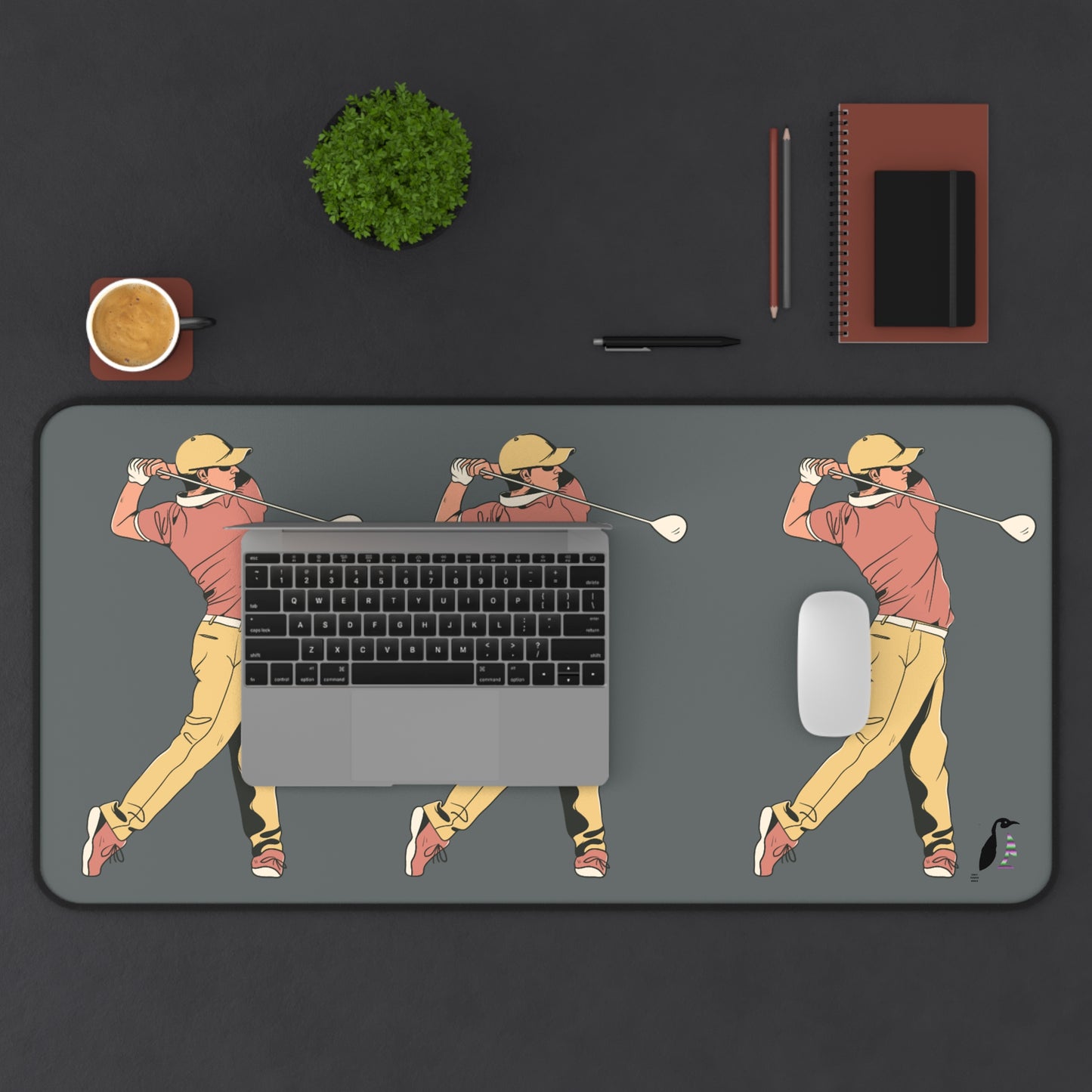 Desk Mat: Golf Dark Grey