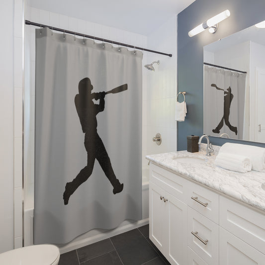 Shower Curtains: #1 Baseball Lite Grey